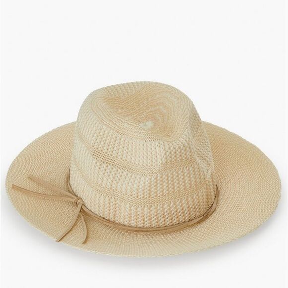 Lucky Brand Accessories - NEW Lucky Brand Stripe Woven Knit Hat Cream One Size